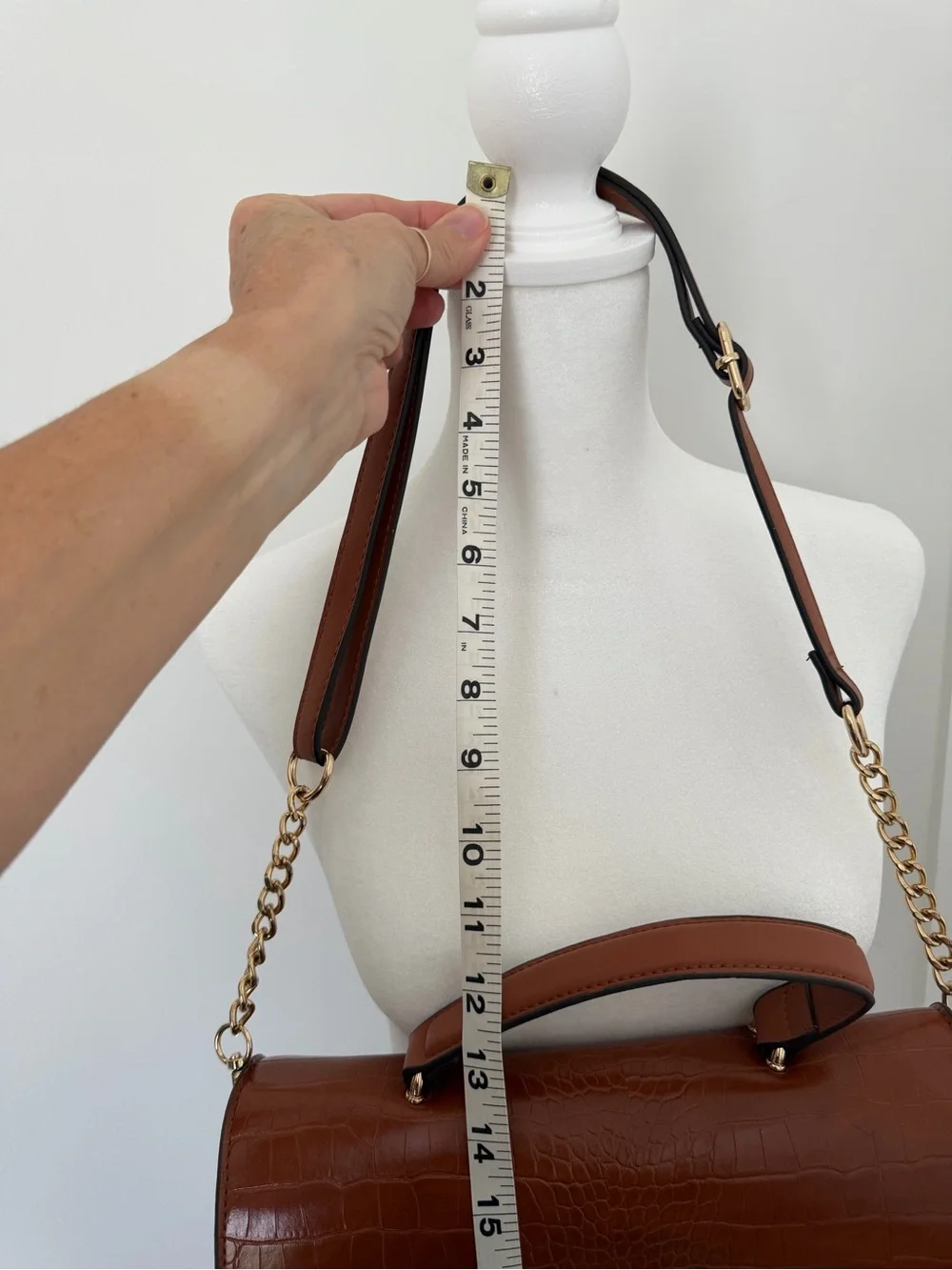 IMAN Convertible Satchel Handbag Crossbody - Brown Croc and Wildflower Flaps
